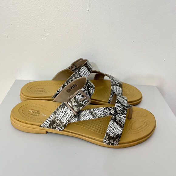 CROCS Snake Print Sandals - Black and White - Picture 2 of 5